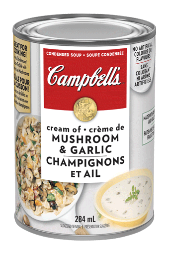 Campbell's condensee, Creme de champignons et d'ail
