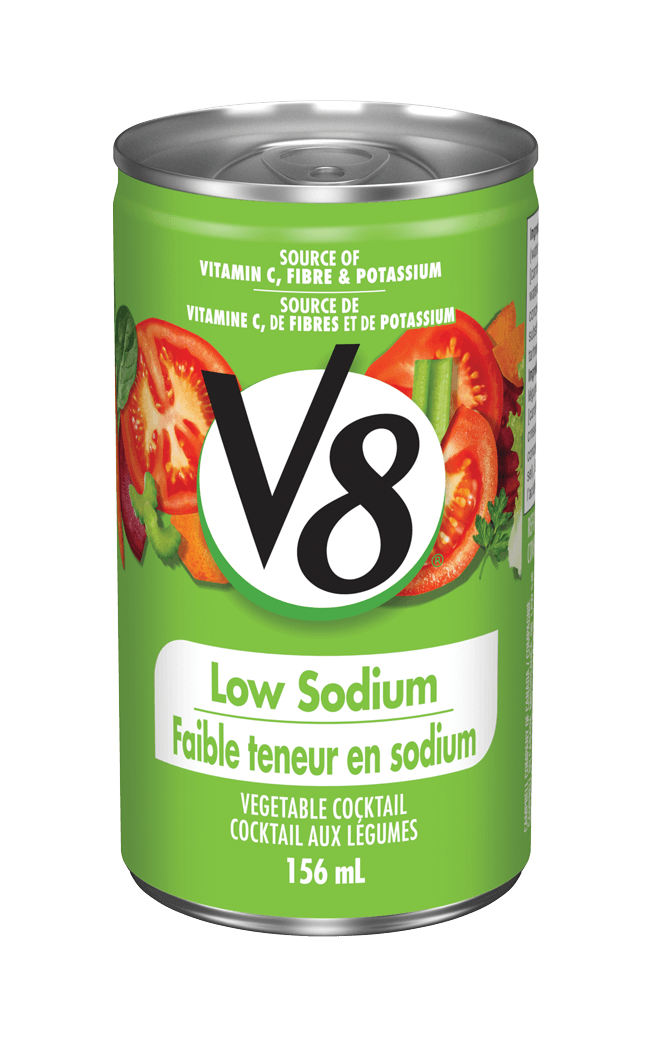 V8 Low Sodium 156 mL can