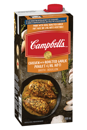Bouillon de poulet à l’ail roti Prêt à utiliser 30% moins de sodium de Campbell’s