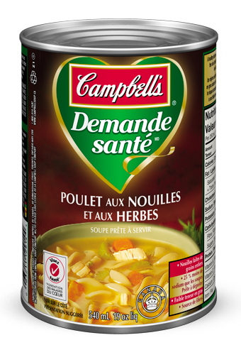 campbell's demande sante poulet aux nouilles at aux herbes