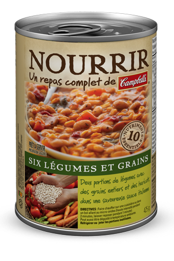 nourrir six legumes et grains