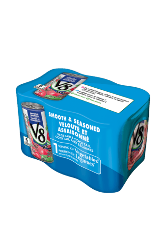 v8 smooth and seasoned vegetable cocktail