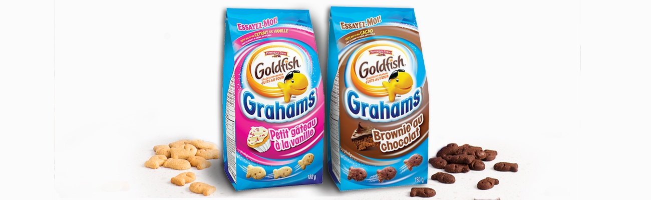 Goldfish Grahams Petit gâteau à la vanille et Brownie au chocolat
