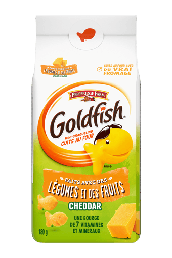 Goldfish faits avec des légumes et des fruits Cheddar