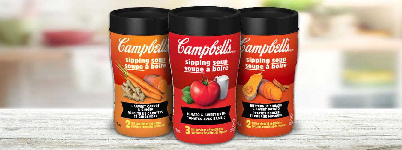 Campbell's Sipping Soups on table