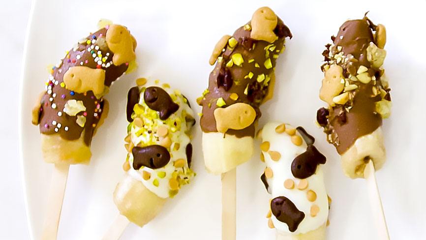 Five Goldfish® Frozen Banana Pops