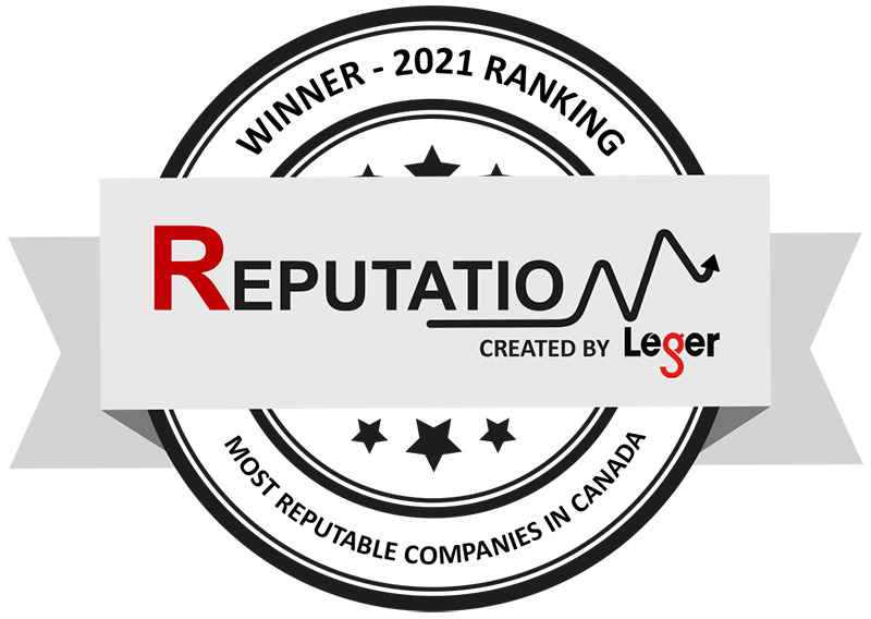 Reputation - Winner - 2021 Ranking - Most Reputable Companies in Canada 