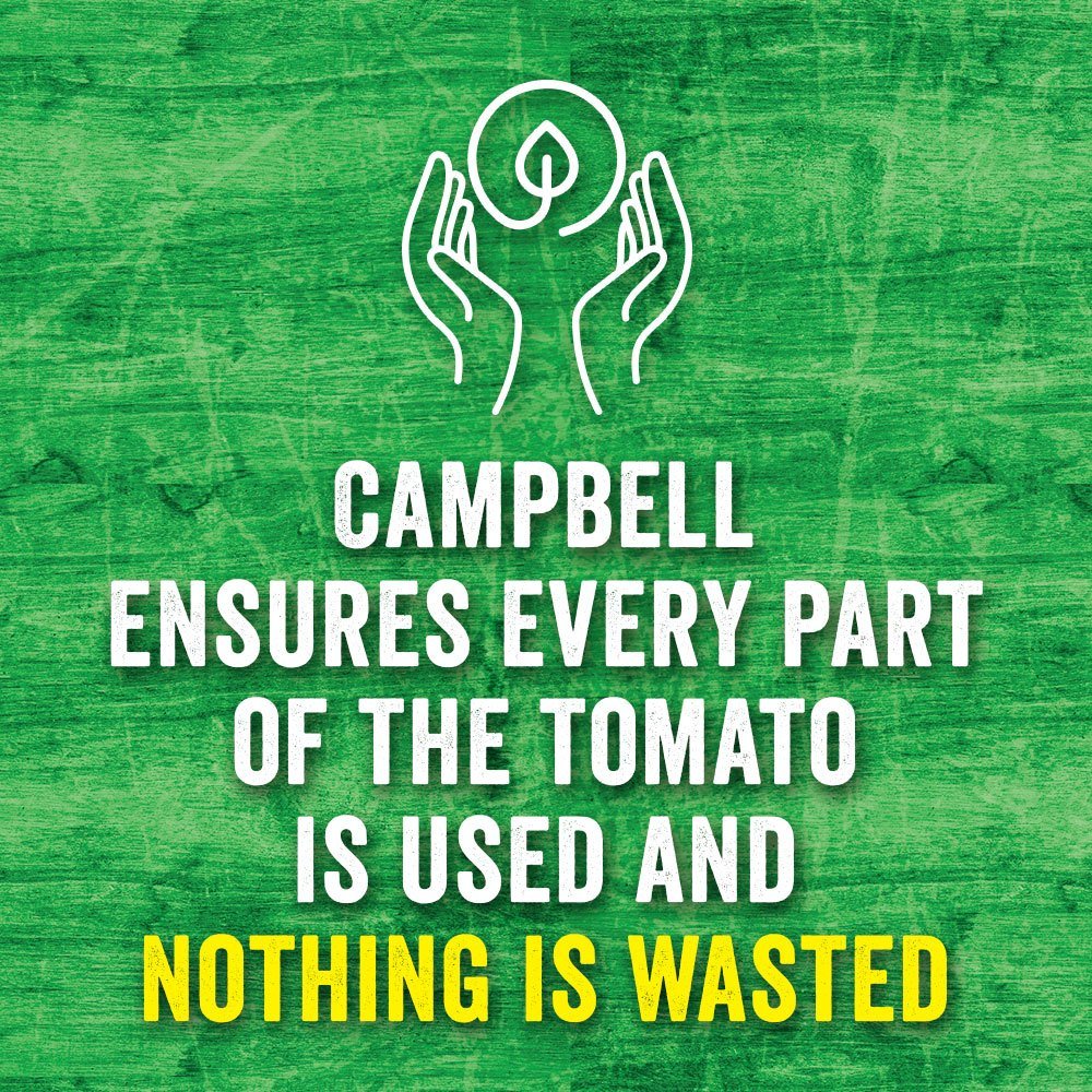 Campbell ensures every part of the tomato is used and nothing is wasted
