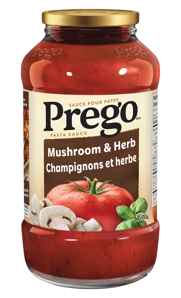 Sauce pour pâtes PregoMD, Champignons et herbe (645mL)