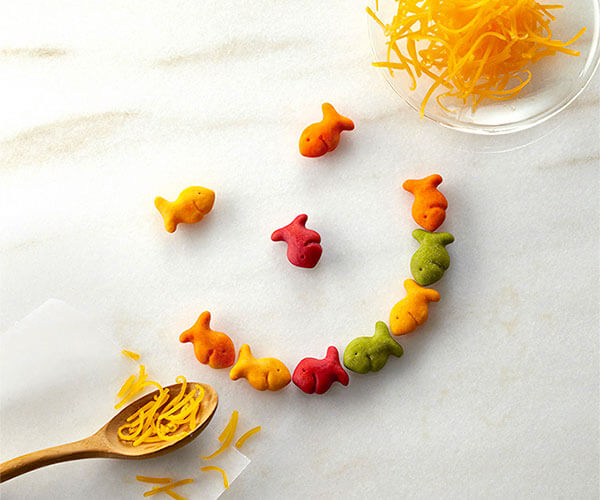 Goldfish® crackers shown in a smiley face