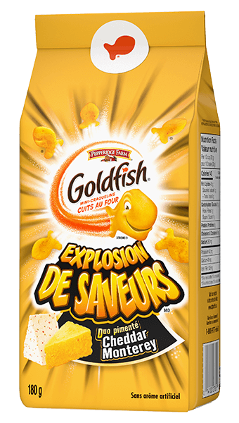 GoldfishMD Explosion de SaveursMD Duo Pimenté Cheddar Monterey (180 g) package
