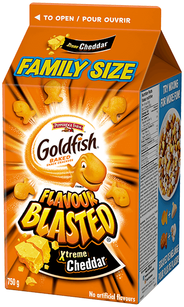 Goldfish® Flavour Blasted® Xtreme Cheddar Family Size package