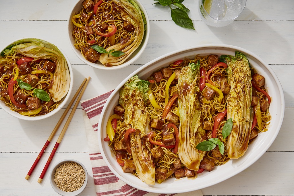 Crispy Saucy Pan Fried Noodles And Tofu