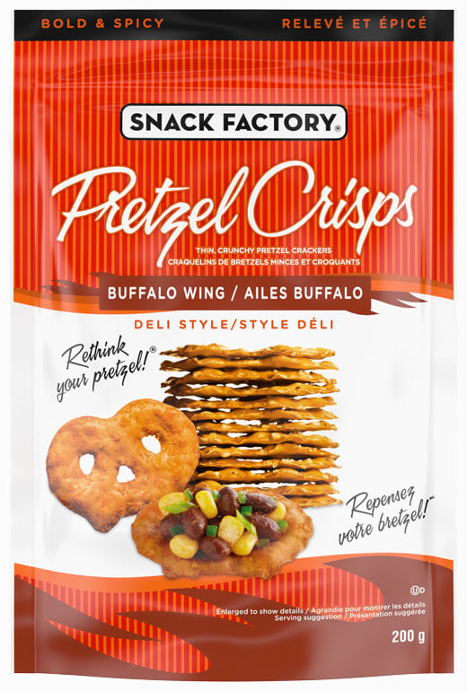 Craquelins de bretzels à saveur d’ailes Buffalo Pretzel Crisps® de Snack Factory®