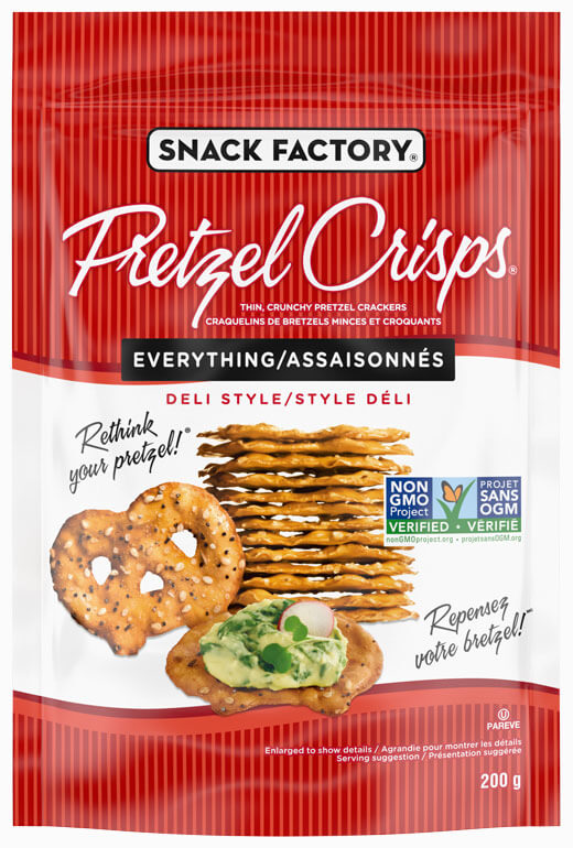 Craquelins de bretzels assaisonnés Pretzel Crisps® de Snack Factory®