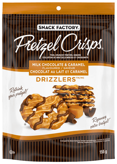 Snack Factory® Pretzel Crisps® Milk Chocolate & Caramel Drizzlers (155 g)