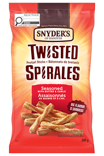 Snyders of Hanover Twisted Pretzel Sticks Seasoned with Butter and Garlic