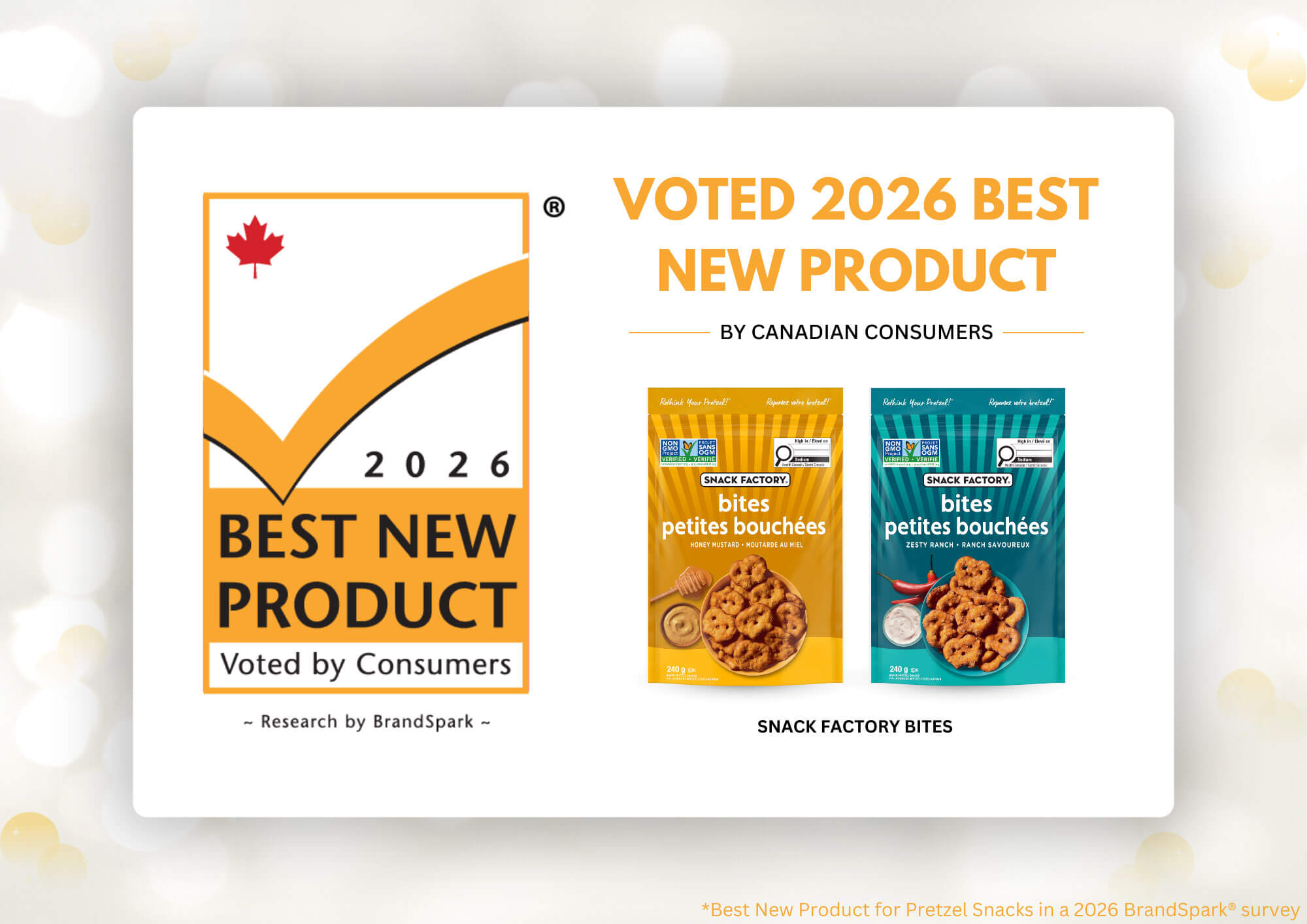 Voted 2026 Best New Product by Canadian Consumers according to Research by BrandSpark