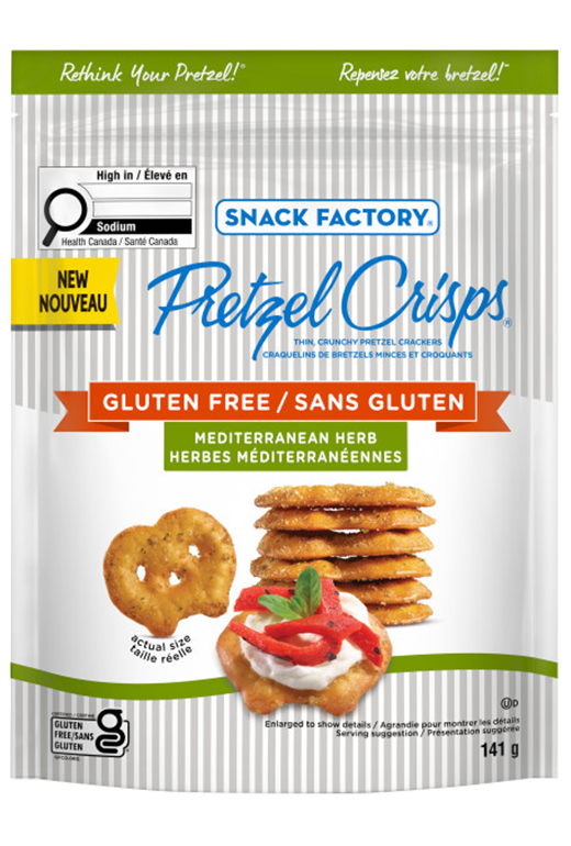 Snack Factory Pretzel Crisps Gluten Free Mediterranean Herb
