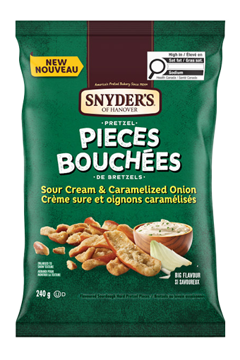 Bouchées de bretzels Crème sure et oignons caramélisés Snyder’s of Hanover® (240 g) 